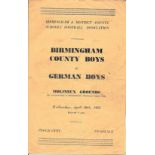 1954-55 BIRMINGHAM COUNTY BOYS V GERMAN BOYS PLAYED AT WOLVERHAMPTON WANDERERS