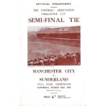 1954-55 MANCHESTER CITY V SUNDERLAND FA CUP S/F AT VILLA PARK