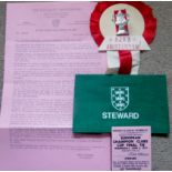 1971 EUROPEAN CUP FINAL AJAX V PANATHINAKOS RARE STEWARDS TICKET & ARMBAND, + EXTRA'S