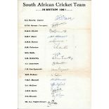 CRICKET - 1951 SOUTH AFRICA TOUR TO ENGLAND AUTOGRAPH SHEET