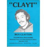 1978-79 KETTERING TOWN V WEST BROMWICH ALBION ROY CLAYTON TESTIMONIAL