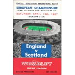 1967 ENGLAND V SCOTLAND SIGNED BY THE WINNING GOAL SCORER JIM McCALLIOG