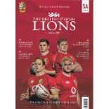 RUGBY UNION BRITISH & IRISH LIONS 2021 TOUR TO SOUTH AFRICA OFFICIAL PREVIEW MAGAZINE