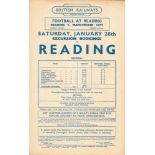 1950 READING V MANCHESTER CITY ORIGINAL BRITISH RAILWAYS HANDBILL ( FRIENDLY MATCH )