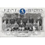 CRICKET - KENT 1909 CHAMPIONS ORIGINAL POSTCARD