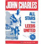 JOHN CHARLES TESTIMONIAL ALL STAR XI V LEEDS UNITED 1971 AT CARDIFF CITY