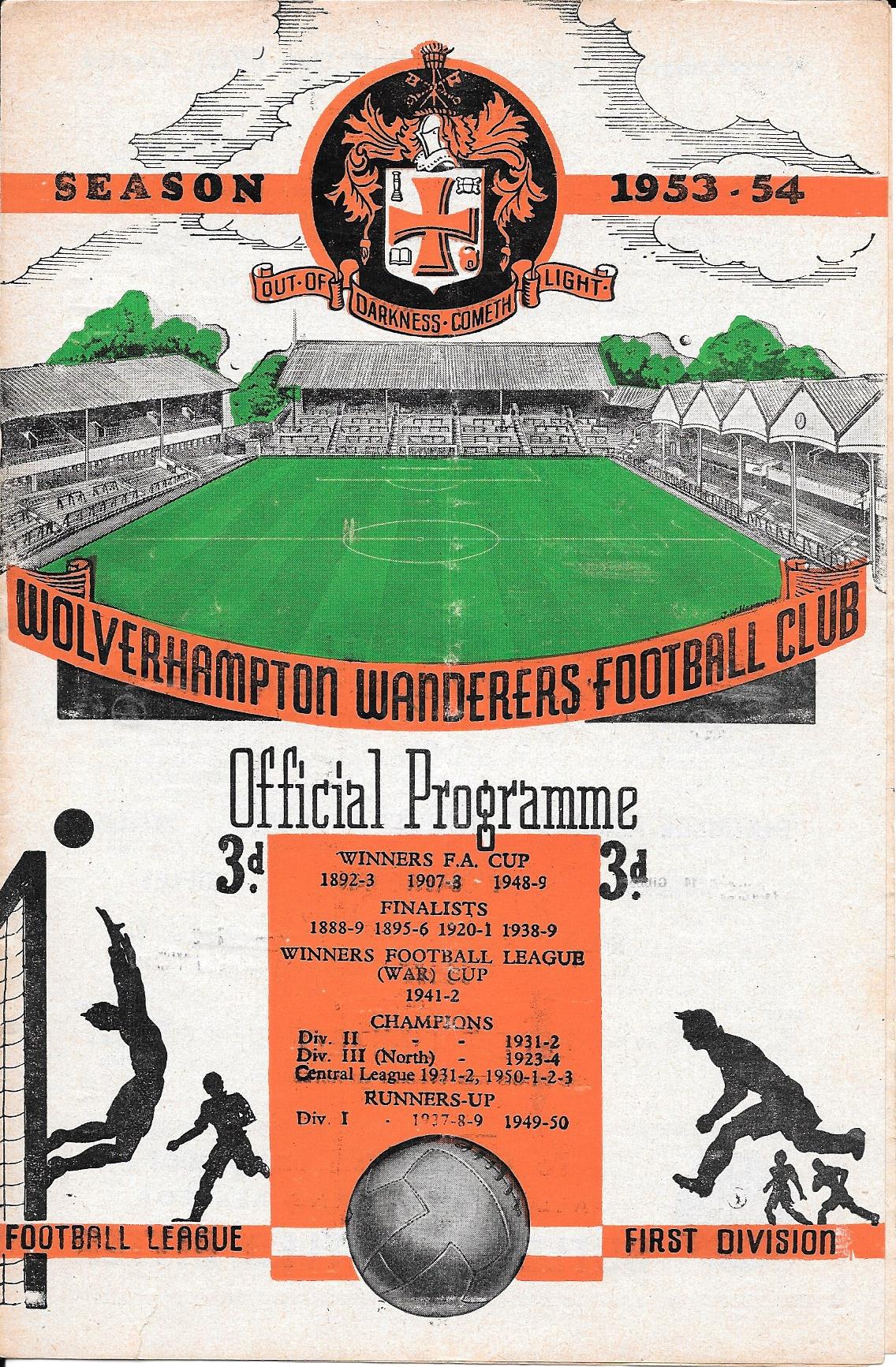 1953-54 WOLVERHAMPTON WANDERERS RESERVES V LEEDS UNITED RESERVES