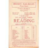 1947-48 READING V NORWICH CITY & WATFORD ORIGINAL BRITISH RAILWAYS HANDBILL