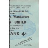 1965-66 WOLVERHAMPTON WANDERERS V MANCHESTER UNITED FA CUP 5TH RD TICKET