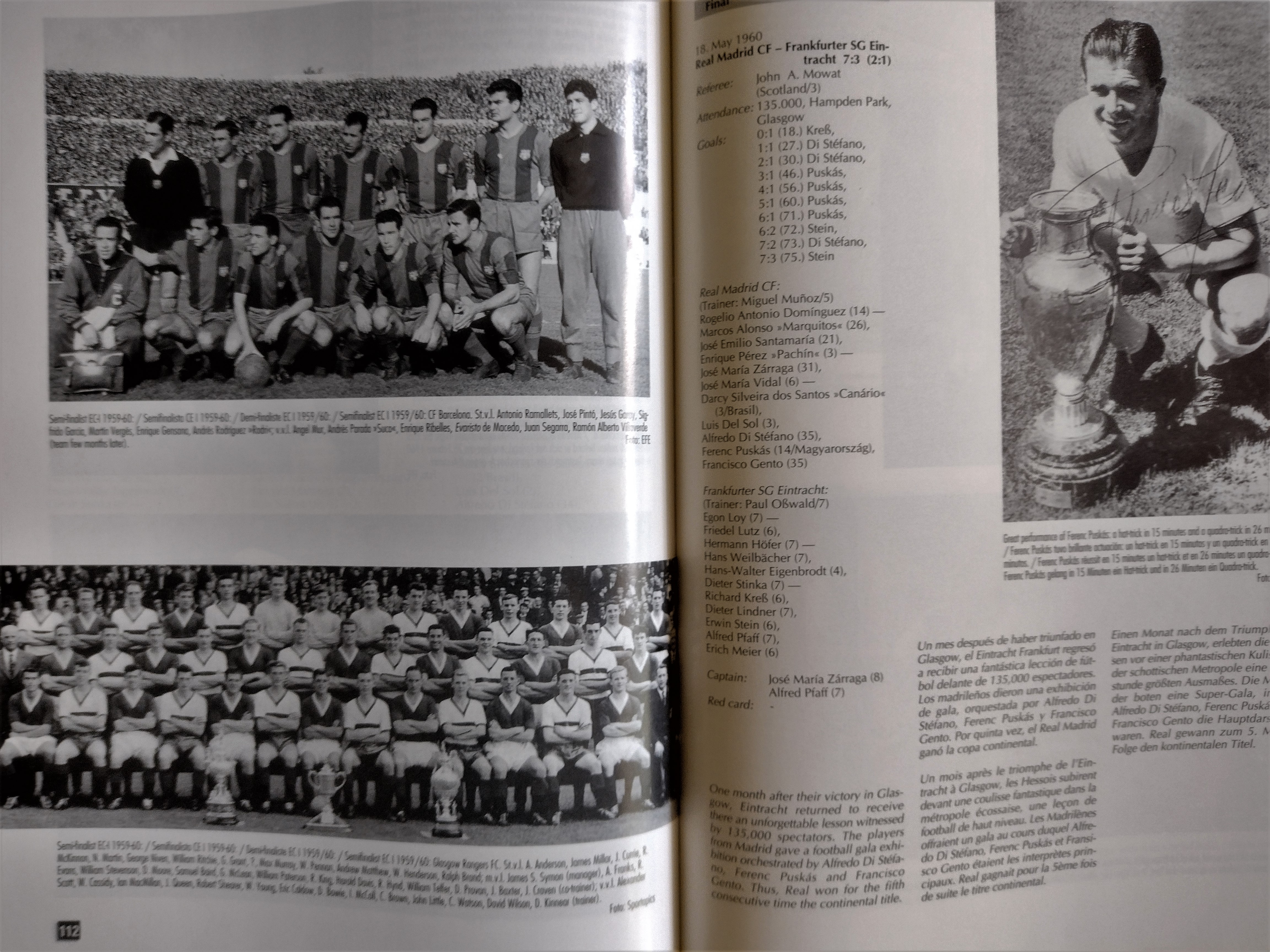 FOOTBALL BOOK - EUROPEAN CHAMPIONS CUP 1955 - 1960 - Image 2 of 4