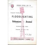 1962 BOHEMIANS V ARSENAL OPENING OF THE LIGHTS