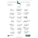 CRICKET - 2001 SEASON NOTTIGHAMSHIRE AUTOGRAPH SHEET