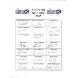 CRICKET - 2005 SCOTTISH SALTIRES AUTOGRAPH SHEET