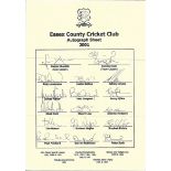 CRICKET - 2001 SEASON ESSEX AUTOGRAPH SHEET