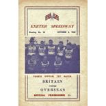 SPEEDWAY - 1962 BRITAIN V OVERSEAS @ EXETER