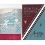 1958-59 ASTON VILLA SUPPORTERS CLUB ANNUAL & PLAYERS HANDBOOK