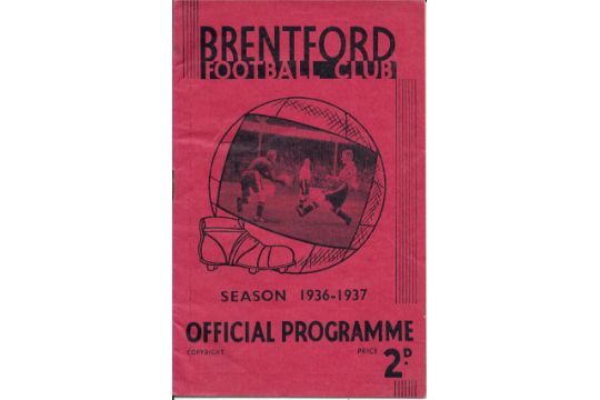 1936-37 BRENTFORD V WEST BROMWICH ALBION