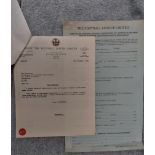 1976 FOOTBALL LEAGUE FORM & LETTER RE. MICK RATBONE BIRMINGHAM CITY LOAN TO BLACKBURN