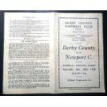 DERBY COUNTY V NEWPORT COUNTY 1945/46.