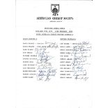 CRICKET - 1983 SHEFFIELD SHIELD SOUTH AUSTRALIA V WESTERN AUSTRALIA AUTOGRAPH SHEET