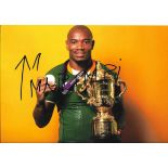 RUGBY UNION - SOUTH AFRICA'S MAKAZOLE MAPIMPI AUTOGRAPHED PHOTO