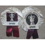 VINTAGE TOTTENHAM HOTSPUR ROSETTES X 2