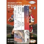 RUGBY UNION - 2009 EDF CUP FINAL GLOUCESTER V CARDIFF PROGRAMME & TICKET