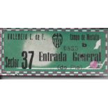 1962 VALENCIA V CELTIC FAIRS CUP 1ST ROUND TICKET