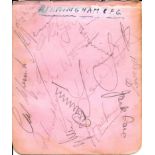 CIRCA 1954 BIRMINGHAM CITY & LEICESTER CITY AUTOGRAPHS Back to back page of autographs obtained by