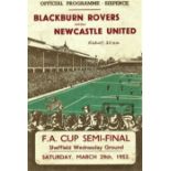 1952 FA CUP S/F BLACKBURN V NEWCASTLE @ SHEFFIELD WEDNESDAY