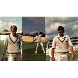 CRICKET - DERBYSHIRE CORK, MALCOLM & MORTENSEN @ EDGBASTON HAND SIGNED PHOTOGRAPHS