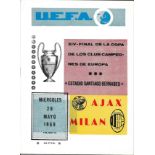 1969 EUROPEAN CUP FINAL INTER MILAN V AJAX