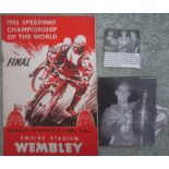 SPEEDWAY - 1953 WORLD FINAL @ WEMBLEY + PRESS CUTTINGS