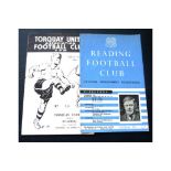 1952-53 TORQUAY UNITED V READING BOTH HOME & AWAY PROGRAMMES