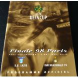 1998 UEFA CUP FINAL LAZIO V INTER MILAN PROGRAMME