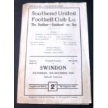 1946-47 SOUTHEND V SWINDON TOWN PROGRAMME