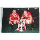 MANCHESTER UNITED - JIMMY GREENHOFF & STUART PEARSON SIGNED PHOTO