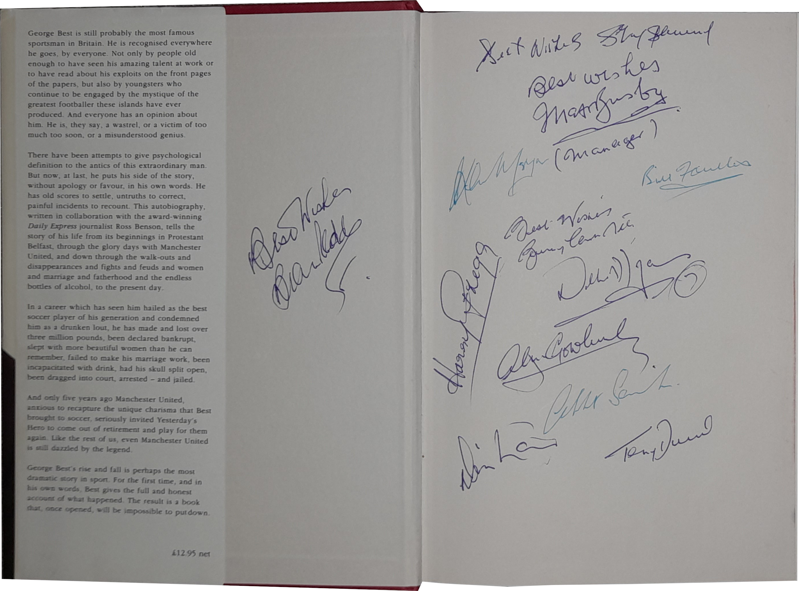 MANCHESTER UNITED GEORGE BEST MULTI SIGNED BOOK - Image 3 of 3