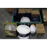 Box of Royal Doulton Minerva pattern plates and bowls and boxed Lakeland Store and Scoop jars