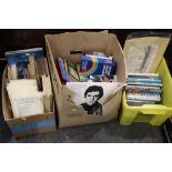 Three boxes of books, history, navigation, journals,