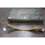 Marble topped console table with gilt metal frame and legs