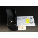 White metal diamond solitaire ring, diamond 0.