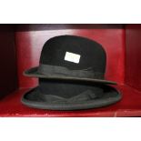 Two vintage bowler hats - Hedform and The Aero-Fan hat