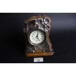 Edwardian silver mounted mantle clock (damaged to silver mount),