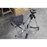 Manfrotto camera tripod and folding stool