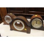 3 mid 20th century mantle clocks