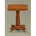 A Gillows of Lancaster rise and fall three tier whatnot/occasional table, circa 1830, rosewood,