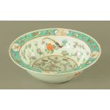 A 19th century Chinese famille rose bowl, decorated in typical colours with birds,
