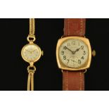 A gentleman's 9 ct gold cased Waltham wristwatch, case width excluding crown 31 mm,