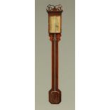 A George III inlaid mahogany stick barometer by Samuel Lainton Halifax,